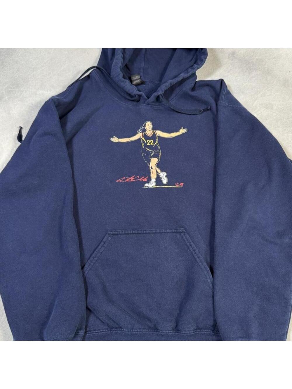 Caitlin Clark Number 22 Basketball Hoodie Navy Gildan Women’s Small